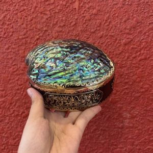 Handmade Mother of Pearl Jewelry Box with Handcrafted Metal <b>Frame</b> for Trinket Storage Elegant Gift Packaging from Vietnam - Product Image 3