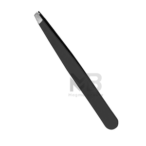 Pince à épiler de luxe élégante et précise en acier inoxydable plaqué or rose, à pointe inclinée, pour sourcils, avec revêtement coloré, marque privée professionnelle - Product Image 6