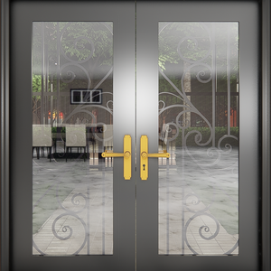 Puertas de hierro de alta calidad para uso residencial, elegantes puertas de entrada exteriores con diseños metálicos artísticos para fachadas modernas. - Product Image 4