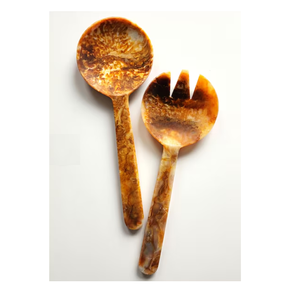 Ensemble de Cuillères à Salade Vertes Marbrées avec Poignées Torsadées, Outils de Salade en Résine Écologique, Lavables au Lave-Vaisselle et Compatibles Micro-Ondes - Product Image 6