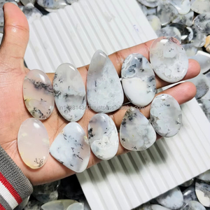 Cabochons d'agate dendritique 100% naturels, magnifiques perles de pierres précieuses en cristal en vrac pour la fabrication de bijoux, approvisionnement en gros d'agate - Product Image 1