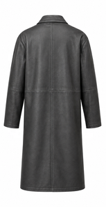 Unisex Echtleder-Oversize-Mantel |   Schwarz Grau Elfenbein |   OEM ODM Hersteller |   Premium-Qualitätsdesign |   Lederbekleidung | - Product Image 3