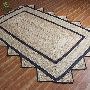 Tapis rectangulaires élégants et discrets de 120 x 185 cm en jute fine, personnalisables pour les entrées étroites - Product Image 3