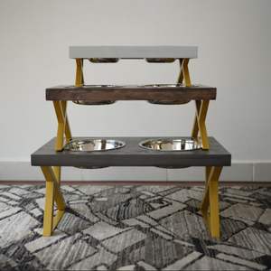 Comederos Elevados para Perros de Acero Inoxidable, Comederos Elevados para Gatos Estilo Mármol con Soporte, Juego de Accesorios de Lujo para Mascotas - Product Image 2