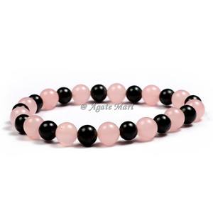 En gros 8mm Obsidienne Noire Hamsa Bleu Troisième Oeil Bracelet de Guérison À La Mode Bijoux En Pierre Naturelle De L'Inde Type De Cristal - Product Image 4
