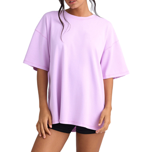 เสื้อยืดโอเวอร์ไซส์ผู้หญิงคุณภาพสูง ทรงหลวม ไหล่ตก ผ้าหนา 180gsm สีพื้น สตรีทแวร์ ผ้าฝ้าย 100% ระบายอากาศได้ดี เหมาะสำหรับฤดูร้อน - Product Image 1