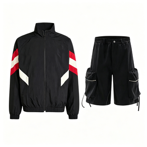 Plus Size Men's Vintage <b>Retro</b> Soccer Windbreaker Jacket Football Jacket and Shorts Adults Plus Size Sport Joggers <b>Tracksuits</b> - Product Image 1