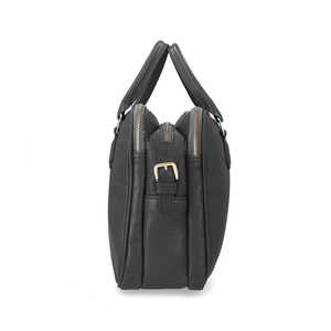 Premium Structured Black Leather Office Handbag for Women Elegant <b>Top</b> Handle Laptop Tote with Zipper Closure - Product Image 4