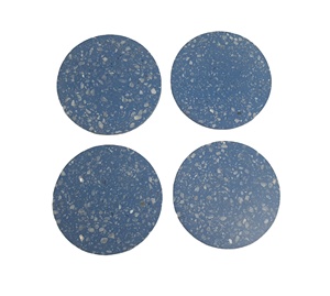 Forme ronde Nouveau design Terrazzo Look avec sous-verres personnalisés polis de haute qualité Sous-verres en marbre ardoise Ensemble de 4 pièces - Product Image 3