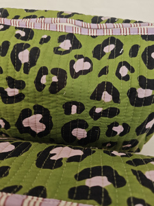 Sacs de maquillage en coton durable à imprimé floral Leporad vert foncé, pochettes indiennes, trousse de toilette de voyage, organiseur de cosmétiques - Product Image 2