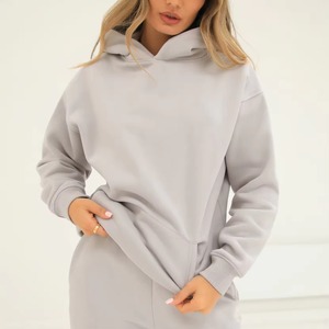 Organic Cotton Oversized Crewneck Women's Sweatshirt Premium Heavyweight Fleece Drop Shoulder <b>Jumper</b> For Women - Product Image 5
