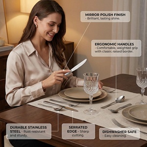 Ensemble de couverts en acier inoxydable de qualité supérieure, de qualité alimentaire, lavable au lave-vaisselle, personnalisable, durable, pour restaurants et hôtels - Product Image 4