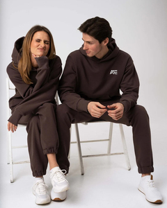 Couple oversized fleece tracksuit pullover hoodie jogger <b>pants</b> unisex winter casual matching sweatsuit set - Product Image 5
