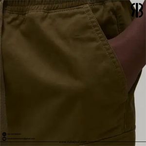 Pantalones Cortos Cargo Color Oliva para Hombre, Cintura Media, con Cordón, Casuales, Tipo Bermuda, con Bolsillos, 100% Algodón, Unisex, Venta al Por Mayor - Product Image 5