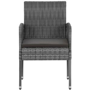 Conjunto de Comedor para Exteriores de Durabilidad Media en Ratán PE Gris, Muebles de Patio - Product Image 5