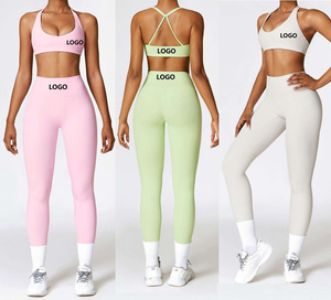 Women's 3-Piece Yoga Set Seamless Sports Bra with Elastic Waist High Waist Leggings Workout Gym Fitness Wear Anti-Wrinkle - Product Image 6