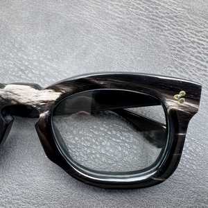 Montures optiques rectangulaires en corne naturelle sculptée, style rétro haut de gamme unisexe, protection UV, pour lecture et usage domestique - UTO FASHION - Product Image 5