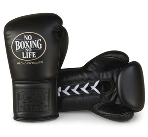 Gants de boxe professionnels en cuir de vachette véritable, sans lacets, pour l'entraînement et le sparring, logo personnalisé OEM, MMA - Product Image 1