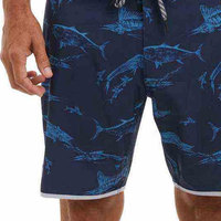 Shorts de bain unisexes de luxe personnalisés OEM, avec étiquette personnalisée, pour le surf et la pêche, logo personnalisé, protection UPF 50, en tissu recyclé, motif uni