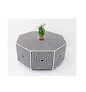 Mesa con Incrustaciones de Hueso de ILAHI, Diseño Moderno con Detalles de Ágata, Almacenamiento Portátil, Muebles para el Hogar - Product Image 3