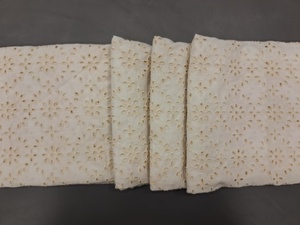Tela Hakoba de Algodón Blanco Premium Directo de Fábrica por Metro - Material con Bordado Floral Calado Estilo Chikankari - Product Image 2