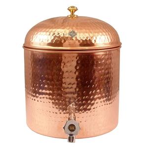 Dispensador de Agua de Cobre Puro de Gran Capacidad con Grifo, Recipiente Artesanal Martillado para Almacenamiento de Agua Ayurvédica para Cocina y Comedor - Product Image 2