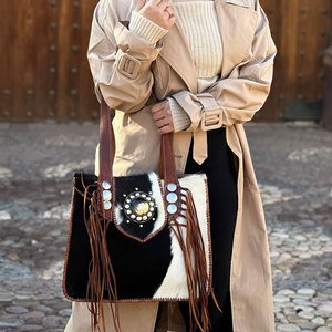 Sacs en cuir de vachette au design tendance à bas prix, nouvelle mode, haute qualité, logo personnalisé, deux sangles, imperméable, respirant, sac à main - Product Image 2