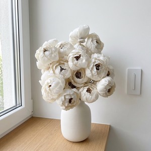 VADEE SOLA WOOD FLOWER Bouquet de pivoines artificielles en bois de Sola blanc, artisanat durable fait main, décorations pour mariage et maison - Product Image 3