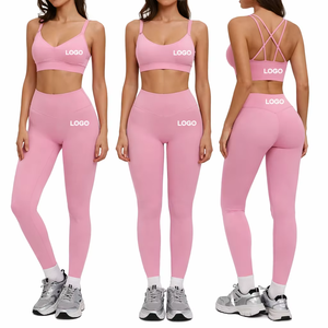 Ensemble de yoga respirant à séchage rapide, moulant et amincissant, pour activités sportives en extérieur, comprenant un soutien-gorge de sport et des leggings, ensemble 4 pièces pour la course et l'exercice - Product Image 3