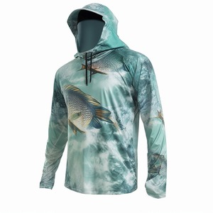 Hoodie Confortable et Tendance pour l'Extérieur, Imperméable, en Polyester Uni, Protection UV UPF 50, Manches Longues, Logo Avant, Idéal pour la Pêche - Product Image 1