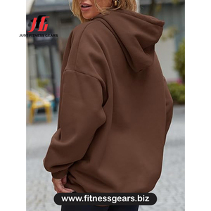 Sudadera Extra Grande para Mujer JUST FITNESS GEARS, Color Sólido, Tejido de Algodón, Manga Larga, Transpirable, para Otoño - Product Image 2