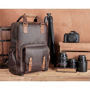 Gaetano grande zaino in pelle con treppiede porta fotocamera e borsa Video - Product Image 6