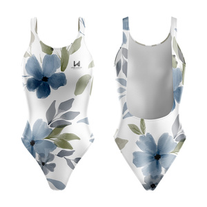 Custom Women's <b>Bikini</b> Training Swimsuit 3D Flower Back Scoop Neck Quick Dry Stretchable Eco Friendly Seamless Spandex/Polyester - Product Image 3