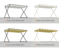 Gazebo en aluminium robuste avec toit rétractable manuel, tissu Sunmate imperméable et anti-UV pour terrasse extérieure