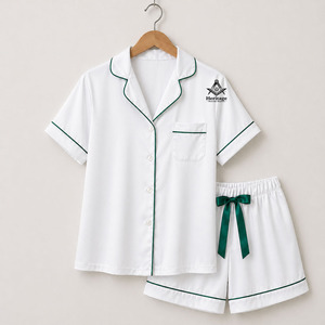 Conjunto de Pijama Personalizado HMR Alpha Kapa, Satinado y Bordado, de Alta Calidad, Transpirable, Ropa Griega, Conjunto de Pijama para Mujer Alpha Kapa - Product Image 4
