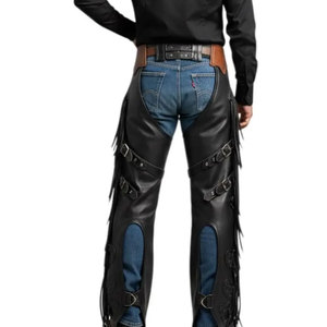 Durable High Quality Breathable Genuine Leather Western <b>Chaps</b> <b>Riding</b> Ready Customizable Options for Men - Product Image 2