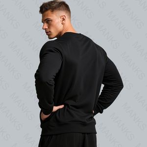 OEM personnalisé hommes Gym entraînement course sweats à capuche coupe ample vêtements de sport épaules tombantes col rond coton Spandex sweats imprimés FOB - Product Image 2