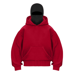 Balaclava de Invierno Unisex de Alta Calidad, Sudadera con Capucha de Algodón Lavado, Estilo Ninja, con Cremallera, Borde sin Rematar, Cortavientos, Transpirable, Color Liso - Product Image 3