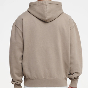 Sudadera con capucha de invierno de moda, amarilla lisa, 100% algodón polar, extragrande, gruesa, cálida, con cremallera completa y cordón a juego - Product Image 3