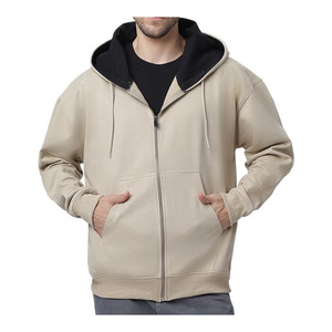 Sweat à capuche zippé pour homme de qualité supérieure, 100% coton, hiver, impression personnalisée OEM/ODM, MOQ, livraison rapide, service mondial - Product Image 4