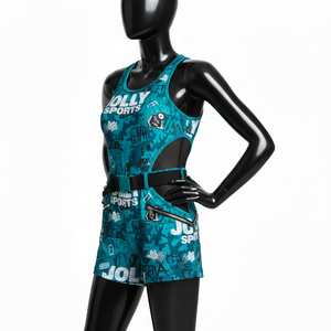 Maillot de bain femme en polyester et élasthanne de qualité supérieure, imprimé graphique turquoise, panneaux latéraux en mesh, logo personnalisé par sublimation pour maillot de bain femme - Product Image 4