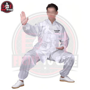 Blanc, confortable, fabriqué au Pakistan, nouvelle arrivée, tendance, qualité supérieure, respirant, polyester, Kung Fu, arts martiaux, devant - Product Image 5