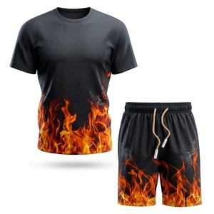 Digital Printed Autumn Set Men Short Sleeve T-<b>Shirt</b> Matching Shorts Unisex Polyester Shorts Sports Jersey Set Quick Dry - Product Image 1