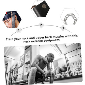 Arnés de Cuello de Cuero con Cadena y Mosquetones para Entrenamiento de Boxeo, Equipo de Protección Ajustable para Adultos - Product Image 3