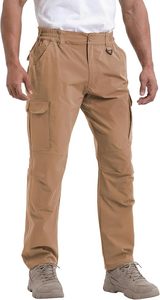 Pantalon cargo tactique pour homme, en toile, doublure polaire, léger, respirant, séchage rapide, randonnée, camping, entraînement, utilitaire - Product Image 5