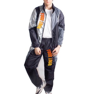 Custom Logo Men's Nylon Windbreaker Tracksuit 2 Piece <b>Zip</b> <b>Up</b> Set Windproof Water Resistant Wholesale - Product Image 3