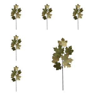 Set di 6 decorazioni a forma di foglia d'acero in velluto da 35 pollici per il raccolto autunnale e il Ringraziamento; decorazioni botaniche per la tavola e decorazioni per la tavola - Product Image 1