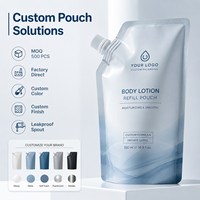 Emballage personnalisé écologique et recyclable pour détergent liquide, imprimé flexo, refermable, laminé, en sachet Doypack, pour savon à vaisselle, en plastique, avec support