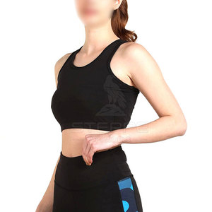 Soutien-gorge de sport simple pour femme avec coussinets amovibles, bretelles réglables, séchage rapide et écologique, logo avant - Yoga, gym, entraînement - Product Image 3