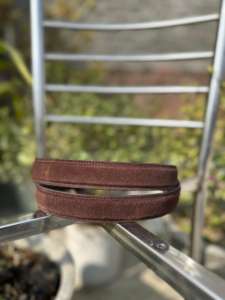 Ceinture décontractée en cuir de vachette véritable avec boucle à ardillon en fer, largeur 3,5 cm, détail de broderie personnalisable, marron, longueur 120 cm - Product Image 2